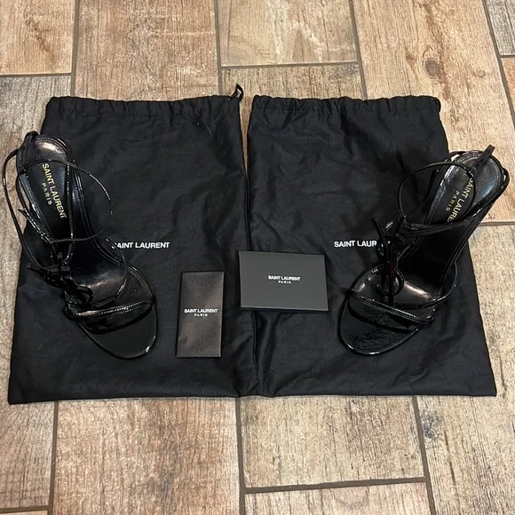 Saint Laurent Cassandra 110 Black Patent Leather Sandal size 39 - Picture 7 of 11